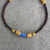 Wood and recycled glass beaded necklace, 'Faithfully' - Sese Wood and Recycled Glass Bead Unisex Necklace