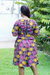 Cotton short-sleeved dress, 'Good Woman Reprise' - Knee Length Short Sleeved Cotton Dress from Ghana