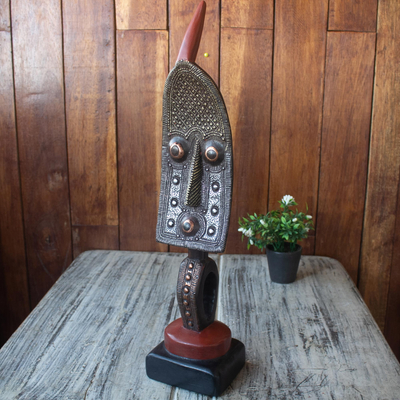 African wood sculpture, 'Bakota II' - Hand Crafted Sese Wood Sculpture from Africa