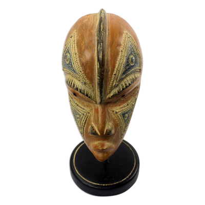 Máscara de madera africana, 'Ketsre' - Máscara de madera africana hecha a mano