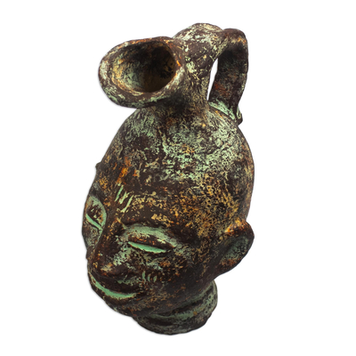 Decorative ceramic sculpture, 'Jug Head III' - Artisan Made Decorative Ceramic Sculpture