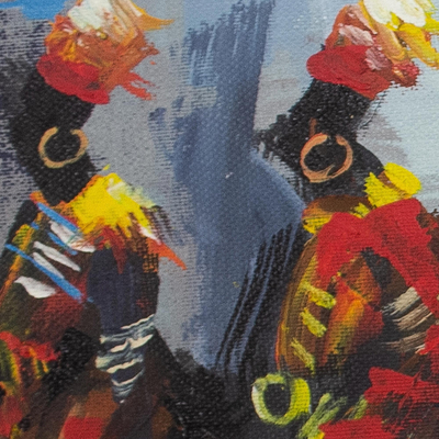 'Cultural Dancers' - Acrylic on Canvas Painting of African Dancers