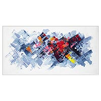 'Colorful Moment' - Original Acrylic Abstract Painting from Ghana