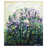'Floral Beauties' - Impressionist-Style Floral Painting from Ghana