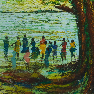 'Fertility' (2020) - Idyllic Landscape Oil Painting from Ghana