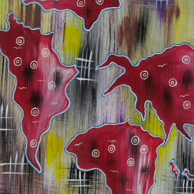 'World at Large II' - Abstract Acrylic Painting on Canvas