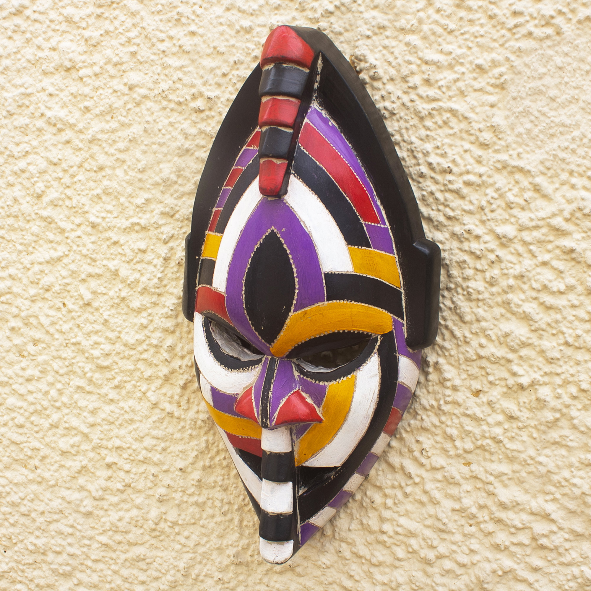 Hand Carved African Sese Wood Mask Dimena Novica