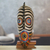 African wood mask, 'Dinpa' - Hand Painted Oblong Sese Wood Mask from Ghana (image 2) thumbail