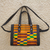 Cotton shoulder bag, 'Color Fusion' - Hand Made Cotton and Leather Kente Cloth Handbag from Africa thumbail