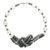 Recycled glass bead necklace, 'Evening' - Grey Triple Strand Recycled Glass Bead Necklace