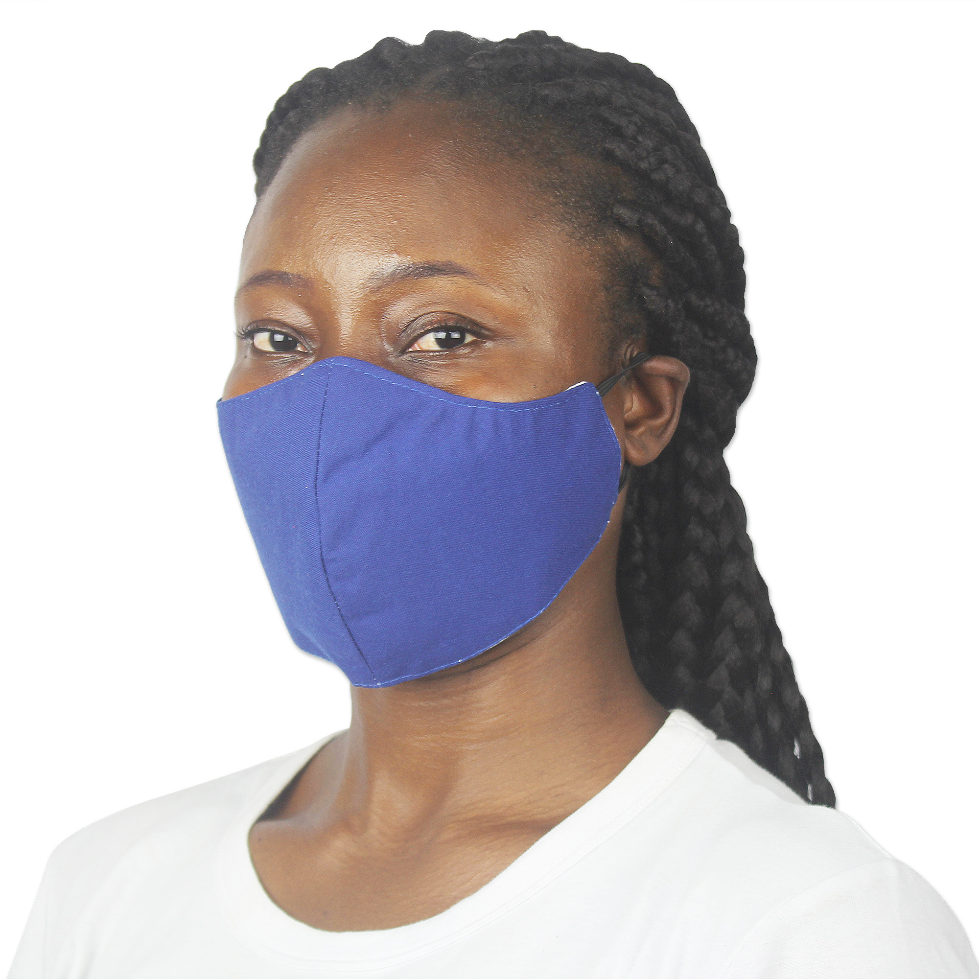 blue cotton face mask