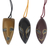 Wood ornaments, 'Ancestral Faces' (set of 3) - Hand Made Ofram Wood Holiday Ornaments (Set of 3)