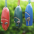 Wood ornaments, 'Ashanti Mask' (set of 3) - Hand Carved Ofram Wood Holiday Ornaments (Set of 3) thumbail