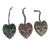 Wood ornaments, 'Heart Mask' (set of 3) - Handmade Ofram Wood Holiday Ornaments (Set of 3) thumbail