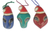 Wood ornaments, 'Santa-Pepe Mask' (set of 3) - Artisan Made Ofram Wood Holiday Ornaments (Set of 3)