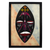 Mixed-Media-Collage-Gemälde, „Nyankonton“ – gerahmte Öl-auf-Baumwoll-Collage mit afrikanischer Maske