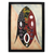 Mixed-Media-Collage-Gemälde, „Aseda“ – gerahmte Öl-auf-Baumwolle-Collage mit afrikanischer Maske