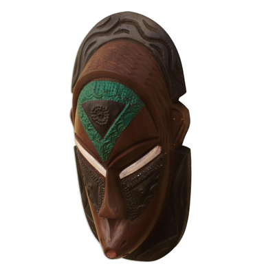 Afrikanische Holzmaske, „Bloblo“ – handgeschnitzte afrikanische Sese-Holzmaske