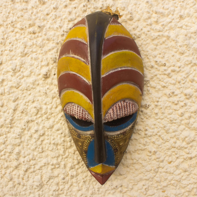 African wood mask, 'Big Man' - Handmade African Wood Mask