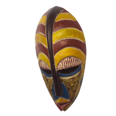 African wood mask, 'Big Man' - Handmade African Wood Mask