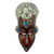 African wood mask, 'A Good Elder' - African Wood Mask with Aluminum Plate Detail thumbail