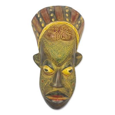 Afrikanische Holzmaske - Westafrikanische handgefertigte Sese-Holzmaske