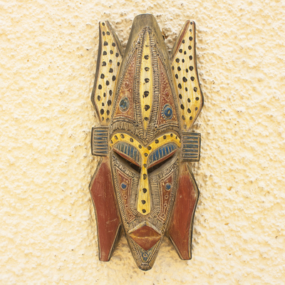 African wood mask, 'Woye Ma Me' - West African Sese Wood Hand Carved Mask