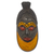 African wood mask, 'Wu Hu Ye Fe' - Aluminum Plated African Sese Wood Mask