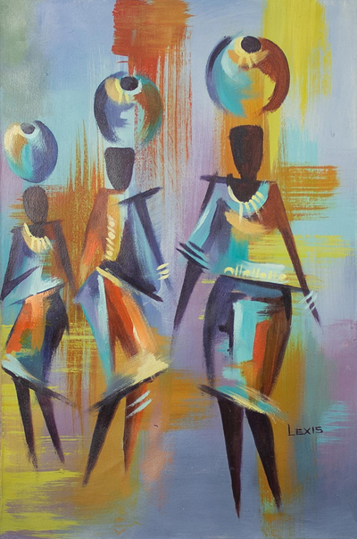 'Doh, Ray, Me' - Multicolored Modern Acrylic Painting from Ghana