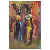 'Twins' - Impressionist Painting of Two Women