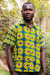 Men's cotton shirt, 'A Day at Sea' - Geometric Pattern Men's Cotton Shirt from Ghana