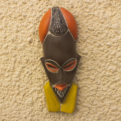 Afrikanische Holzmaske - Handbemalte Sese-Holzmaske aus Westafrika