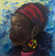 'Woman with Kente Earrings' - Original West African Mixed Media Painting thumbail