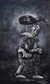 'Advancement' - Acrylic Robot Figure Painting on Canvas from Africa thumbail