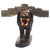 Wood candleholder, 'Lion's Light' - Hand Crafted Lion Candleholder from West Africa