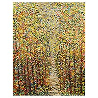 'Forest I' - Impressionist Forest Painting on Canvas