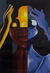 'Meditación II' - Pintura de figuras meditando de África Occidental