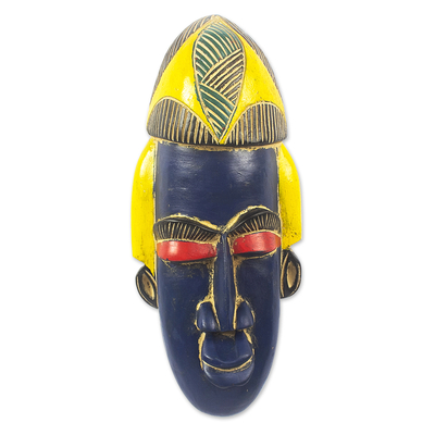 Máscara de madera africana, 'Gameli' - Máscara de madera africana Sese hecha a mano