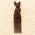 Mahogany wood wall art, 'Brown Cat' - Mahogany Wood Cat-Motif Wall Art (image 2) thumbail