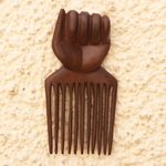Mahogany wood wall art, 'Nunana' - Ghanaian Mahogany Wood Wall Art