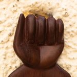 Mahogany wood wall art, 'Nunana' - Ghanaian Mahogany Wood Wall Art