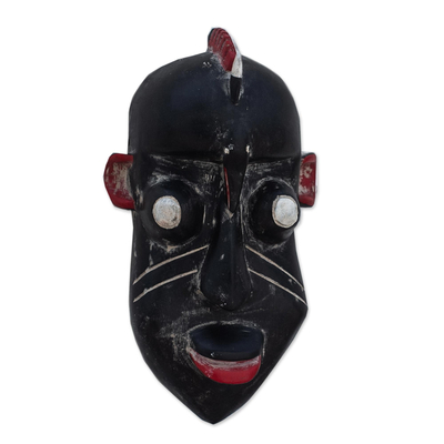 African wood mask, 'Cross River' - Hand Carved African Sese Wood Mask