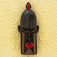 Afrikanische Holzmaske, „Dogon Tribe II“ – handgefertigte afrikanische Sese-Holzmaske