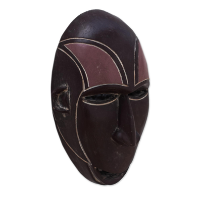 Afrikanische Holzmaske, „Lega“ – handwerklich gefertigte afrikanische Sese-Holzmaske