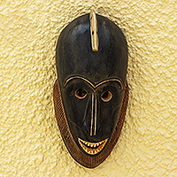 African wood mask, 'Dogon Tribe I' - Artisan Made Sese Wood Mask