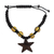 Ebony wood charm bracelet, 'Fading Star' - Artisan Crafted Ebony Wood Star-Motif Charm Bracelet
