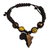 Ebony wood charm bracelet, 'African Day' - Ebony Wood and Recycled Glass Bead Bracelet thumbail