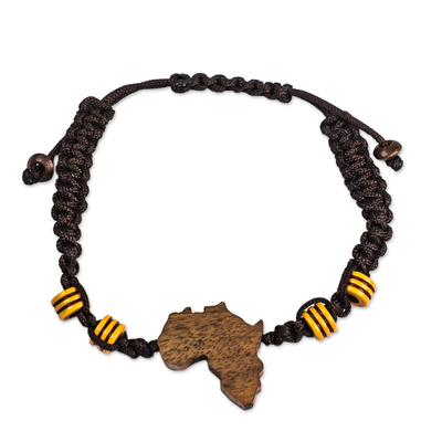 Hand Crafted Ebony Wood African Pendant Bracelet