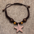 pulsera de madera de ébano - Pulsera de madera de ébano hecha a mano con motivo de estrella.