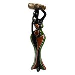 Wood sculpture, 'Ohemaa II' - Hand Carved Sese Wood Figurative Sculpture